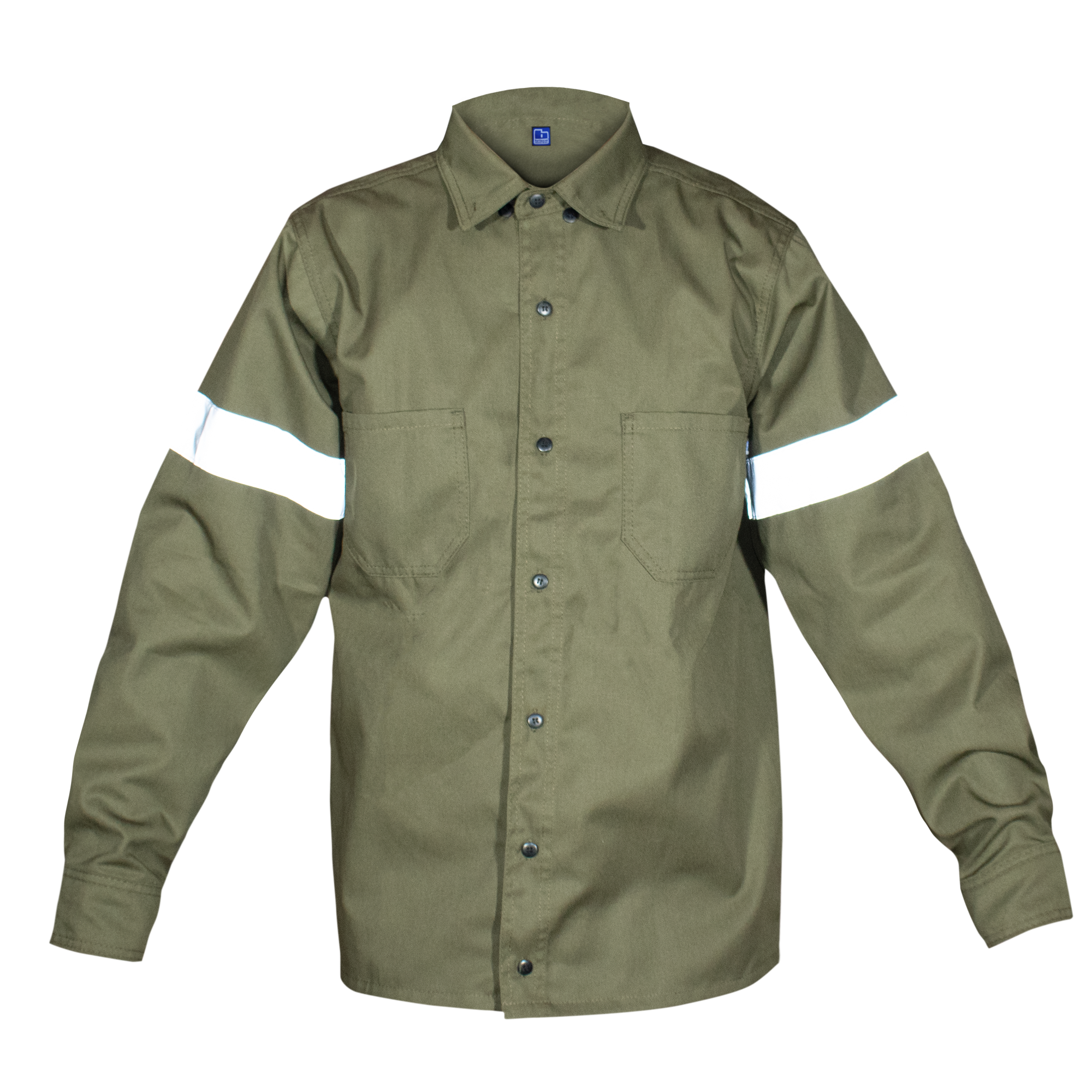 CAMISA INDUSTRIAL OLIVO / REFLEJANTE