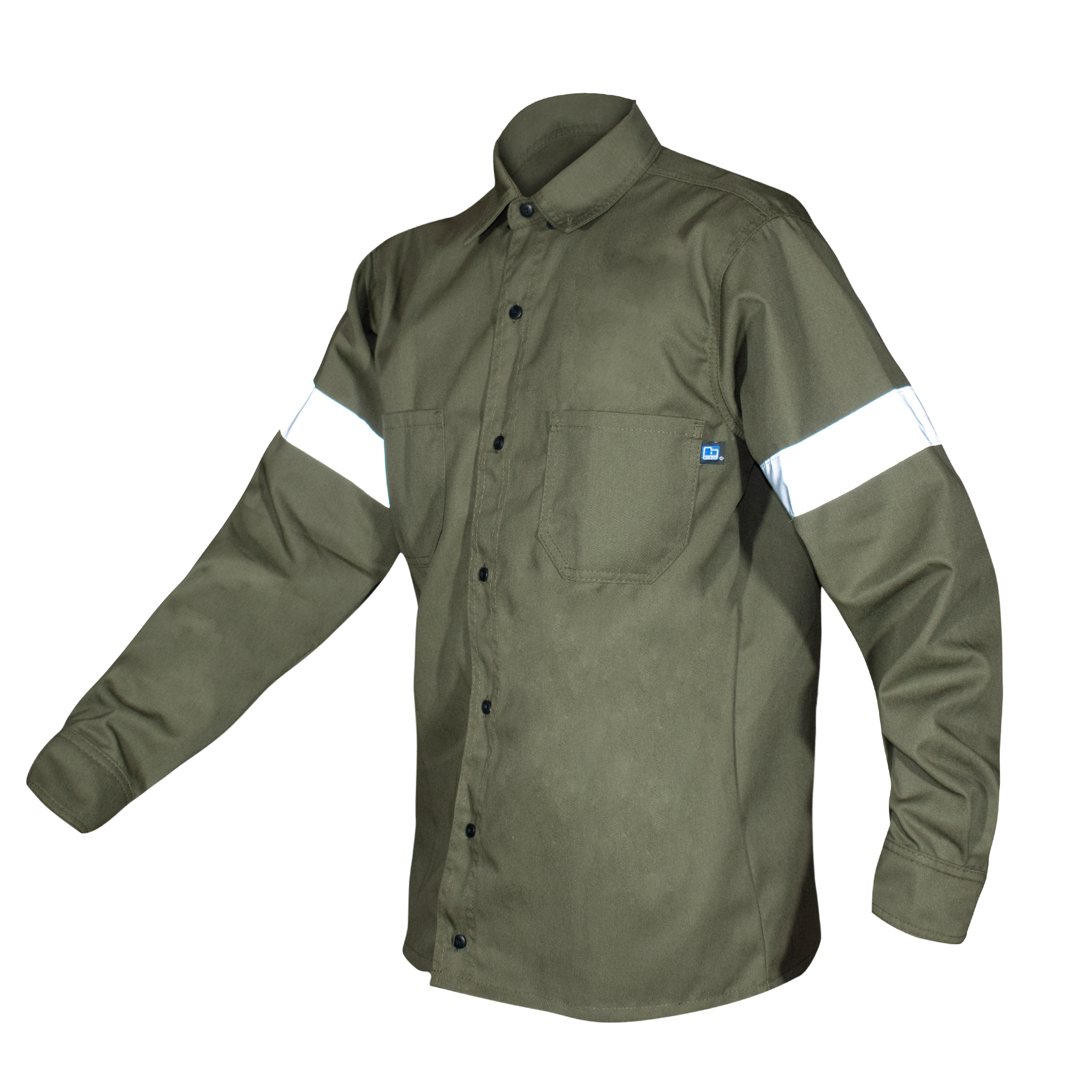 CAMISA INDUSTRIAL OLIVO / REFLEJANTE